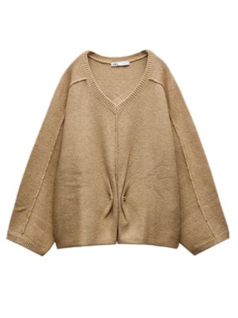 ZARA KNIT CAMEL SWEATER WITH GOLDEN APPLIQUÉ